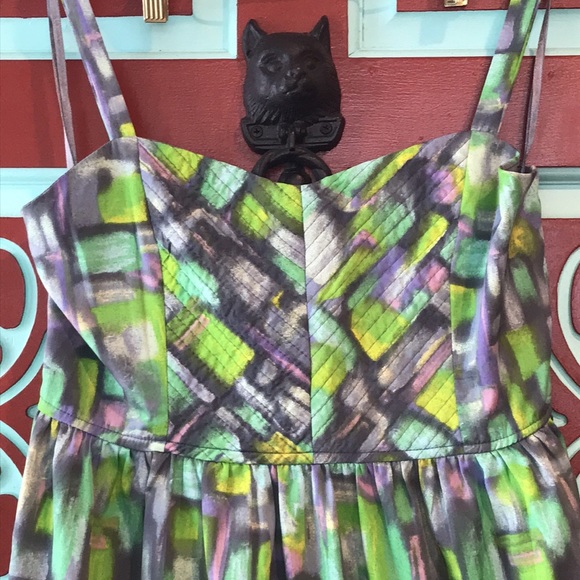 Multi Color High Low Band of Gypsies Dress L - Picture 10 of 13